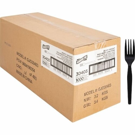 Genuine Joe FORK, HWPS, BLACK, 1000 GJO30403